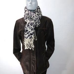 Cruze 100% Leather Jacket Brown Size M